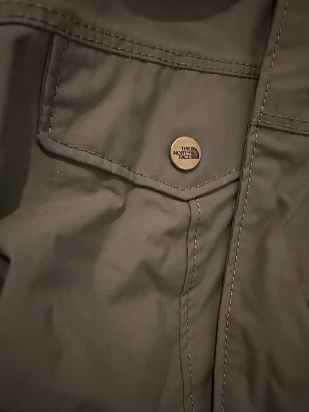 North Face Osolita Olive Green 3 in 1 Hooded Jacket with Lavender zip in Lining